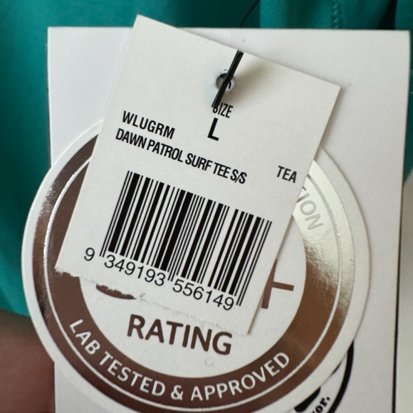 Rip Curl Dawn Patrol Surf Tee Rashguard Swim Top Green Turquoise NWT L - Picture 2 of 5